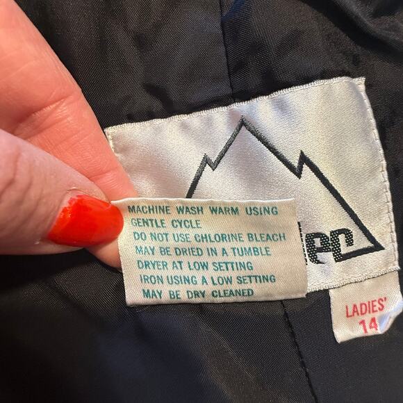 Y2K Snuggler Black Ski Overalls Women’s 14 Puffer Nylon Snow Bibs Retro - Picture 9 of 10